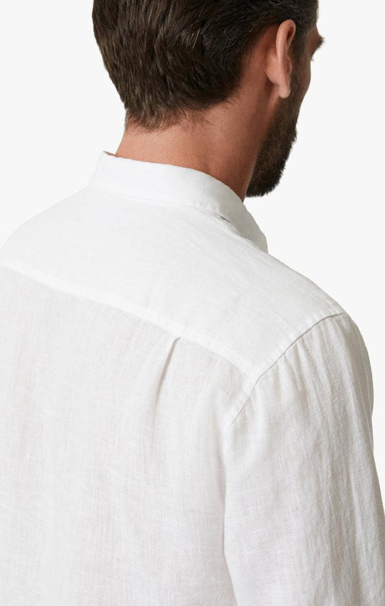 34 Heritage - Linen Chambray Shirt Bright White - LE CAPITAINE D'A BORD
