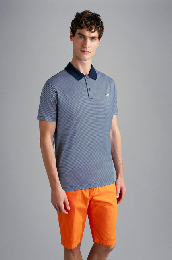 Paul Shark Short-sleeved striped cotton jersey polo shirt – Le