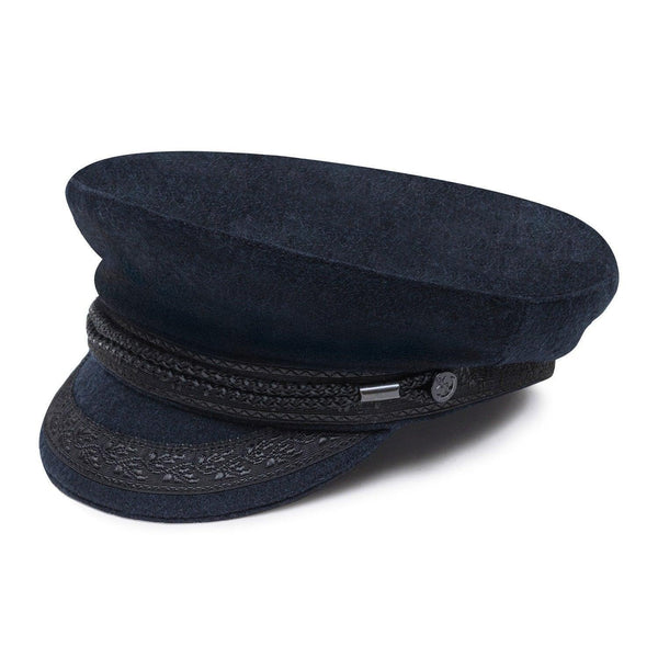 Guirca 13958 Chapeau Capitaine Marine En Coton Blanc Et Noir - Taille Adulte, Idéal Carnaval Et Fêtes