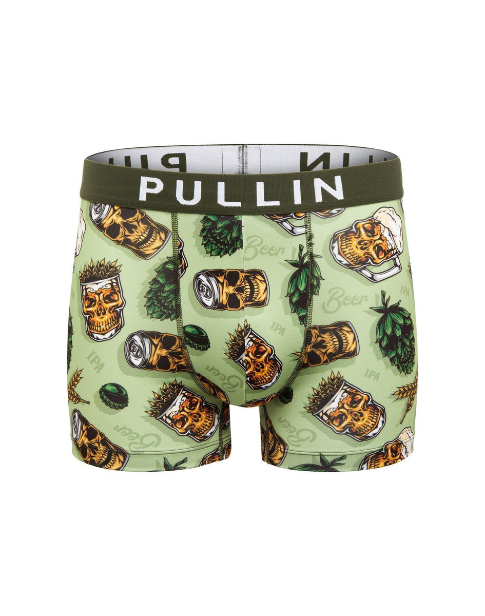 PULLIN - Mutande Boxer Master Skullrain, Verde, L, verde, L