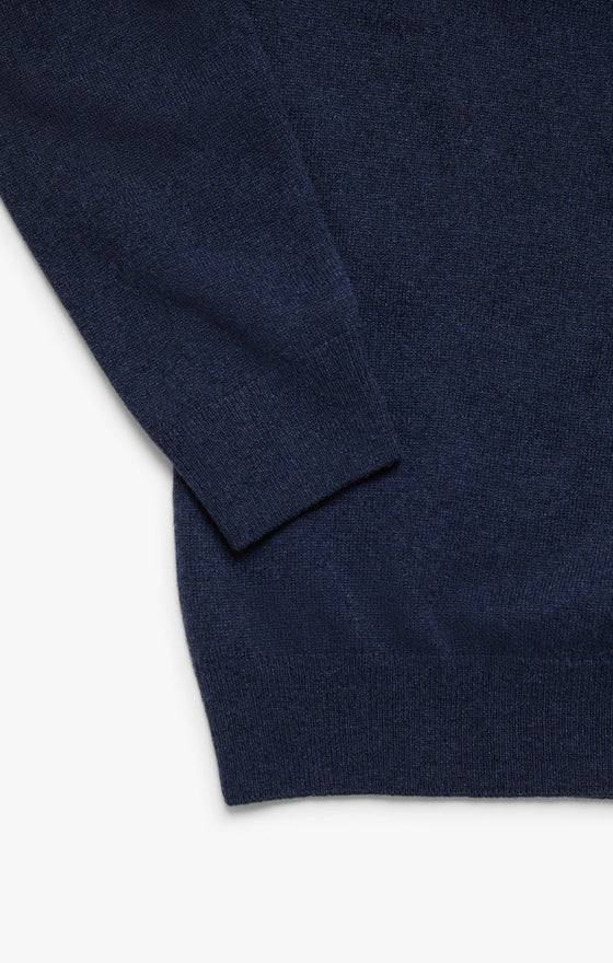 34 Heritage - Cashmere Zip Collar Sweater - Dark Navy