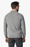 34 Heritage - Cashmere Zip Neck Sweater - Gray Melange