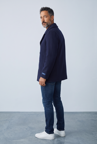Dalmard Marine - Oklahoma - Wool Men's Pea Coat - Navy