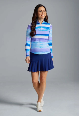 Ibkül - Amy Print Long Sleeve Mock Neck Top – 10088