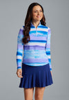 Ibkül - Amy Print Long Sleeve Mock Neck Top – 10088