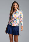Ibkül - Leona Print Long Sleeve Mock Neck Top – 10933