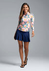 Ibkül - Leona Print Long Sleeve Mock Neck Top – 10933