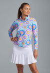 Ibkül - Leona Print Long Sleeve Mock Neck Top – 10933