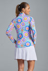 Ibkül - Leona Print Long Sleeve Mock Neck Top – 10933