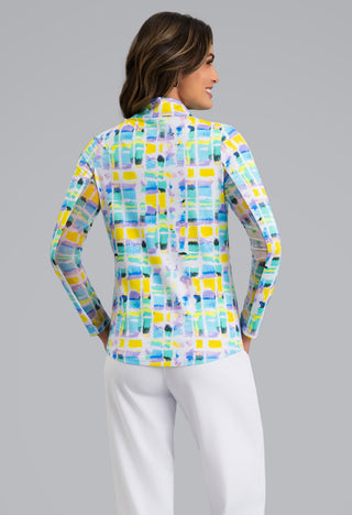 Ibkül - Tatiana Print Long Sleeve Mock Neck Top – 10937