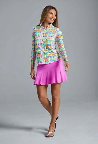 Ibkül - Tatiana Print Long Sleeve Mock Neck Top – 10937