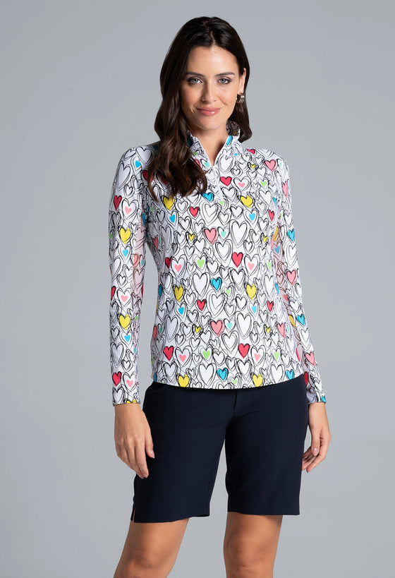 Ibkül - Millie Long Sleeve Mock Neck Top – 10939