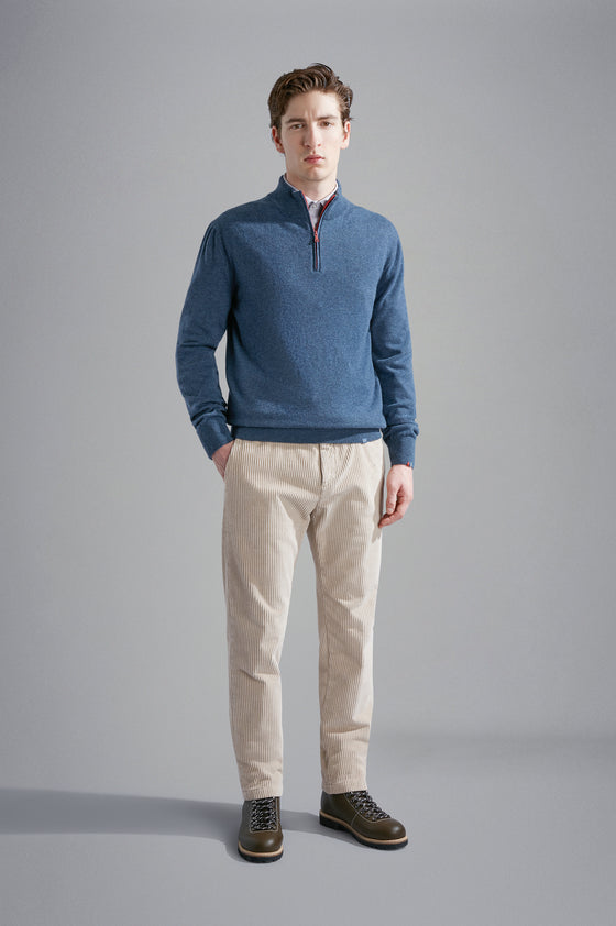 Paul & Shark - RE-WOOL wool zip-neck sweater