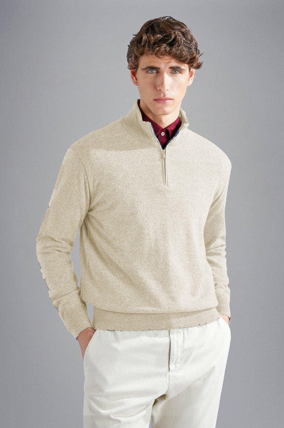 Paul & Shark - RE-WOOL wool zip-neck sweater