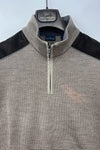 Paul & Shark - Wool zip-neck sweater with corded velvet appliqués