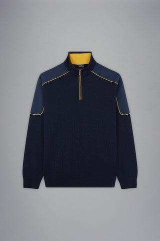 Paul & Shark - Wool zip-neck sweater with nylon appliqués