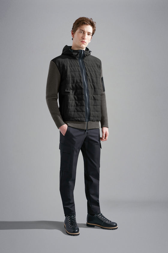 Paul & Shark - Wool hooded cardigan with quilted front