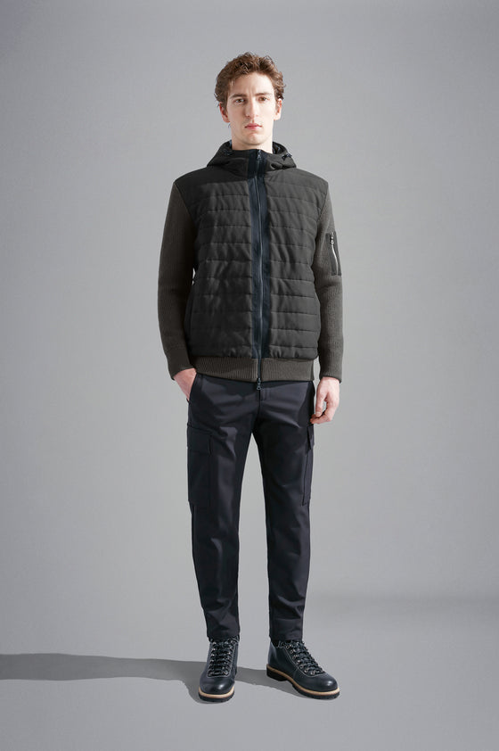 Paul & Shark - Wool hooded cardigan with quilted front