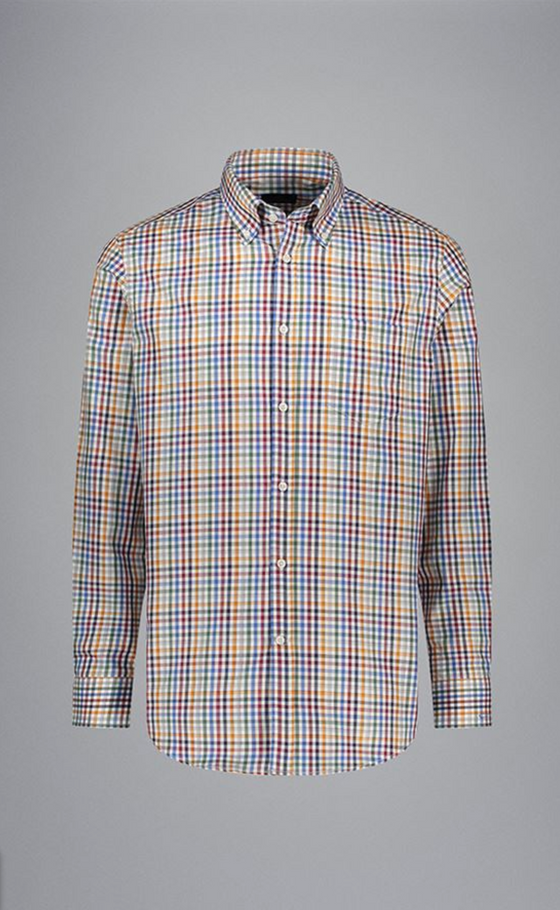 Paul & Shark - Long-sleeved checked cotton twill shirt