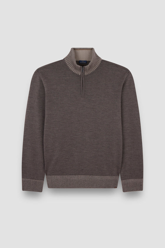Paul & Shark - Soft Cool Touch wool zip collar sweater