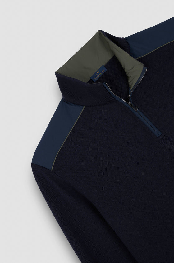 Paul & Shark - Typhoon Platinum wool zip collar sweater