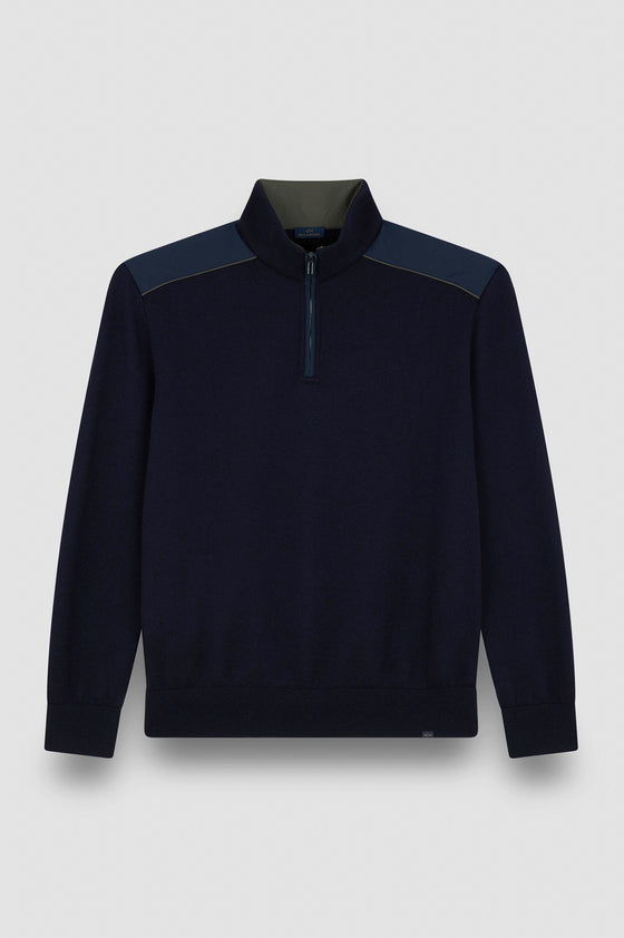 Paul & Shark - Typhoon Platinum wool zip collar sweater