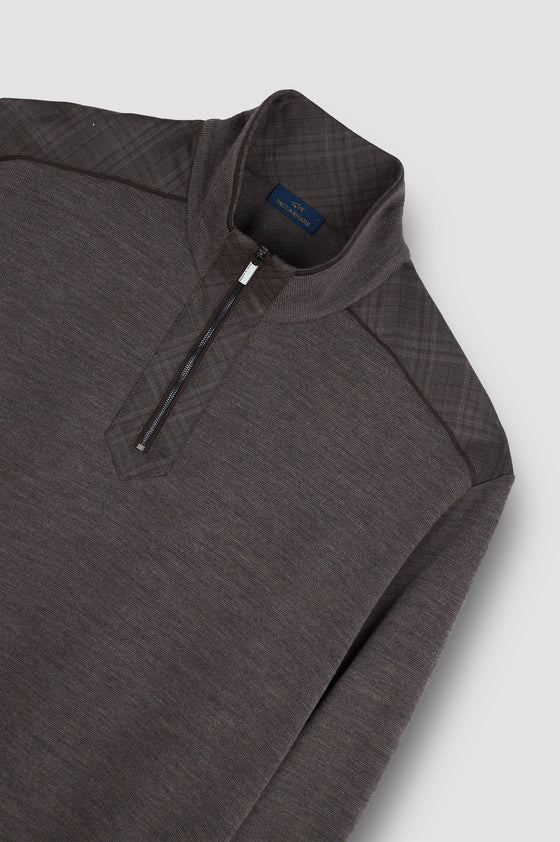 Paul & Shark - Wool zip collar sweater with Loro Piana Rain System© appliqués