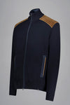 Paul & Shark - Wool cardigan with corded velvet appliqués