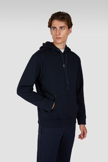  Paul & Shark - Tech Fleece Hoody with Leather Badge