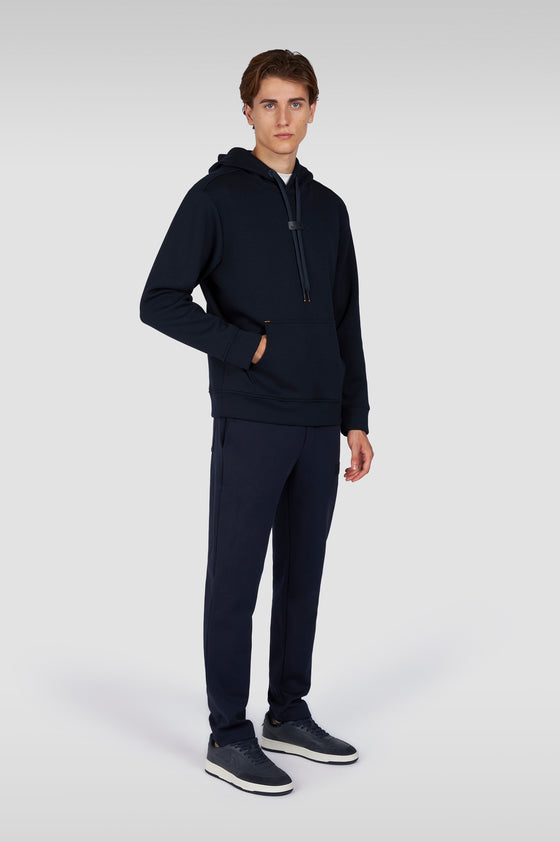 Paul & Shark - Tech Fleece Hoody with Leather Badge