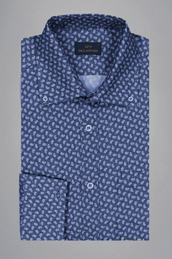 Paul & Shark - Paisley cotton poplin shirt