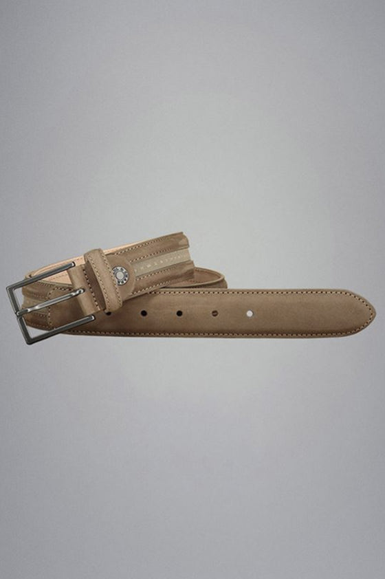 Paul & Shark - Ceinture de cuir avec drapeaux ton sur ton