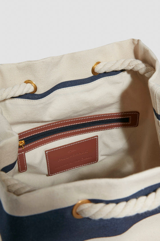Paul & Shark - Sac baluchon rayé de canvas de coton