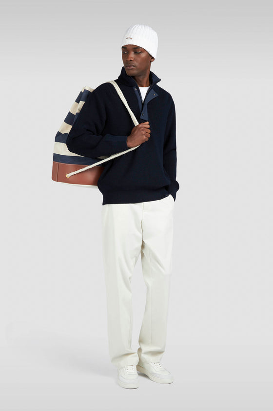 Paul & Shark - Sac baluchon rayé de canvas de coton