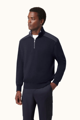 Paul & Shark - Typhoon Platinum Wool Zip-Up Collar Sweater