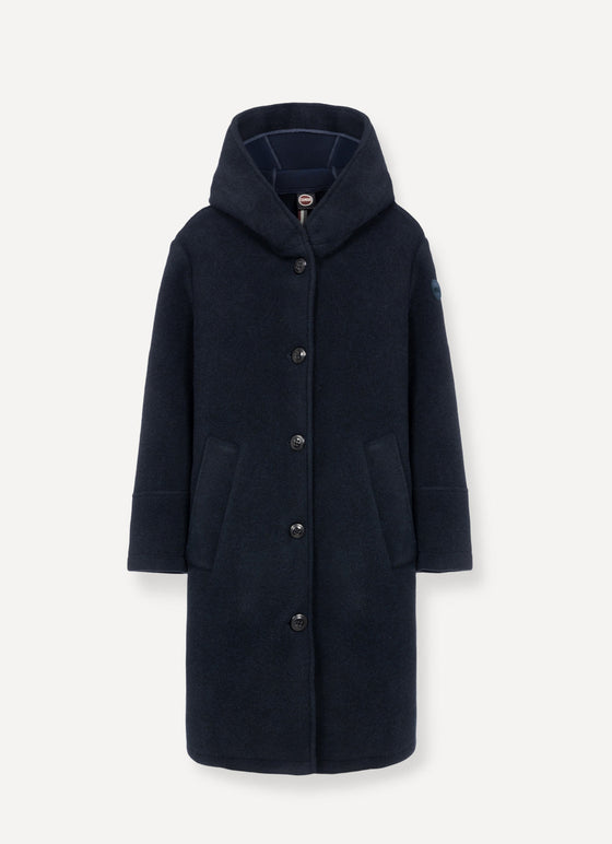 Colmar - Coat with hood in wool cloth for women