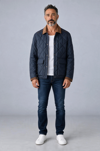 Paul & Shark - Quilted jacket with shirt collar and Alcantara® details