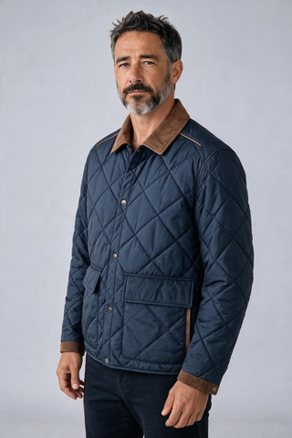 Paul & Shark - Quilted jacket with shirt collar and Alcantara® details