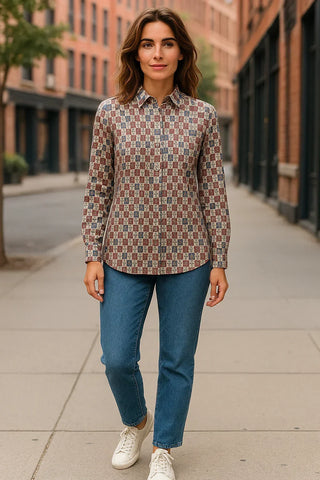 VLT's by Valentina's - 24-606 - Blouse à motifs manches longues de viscose
