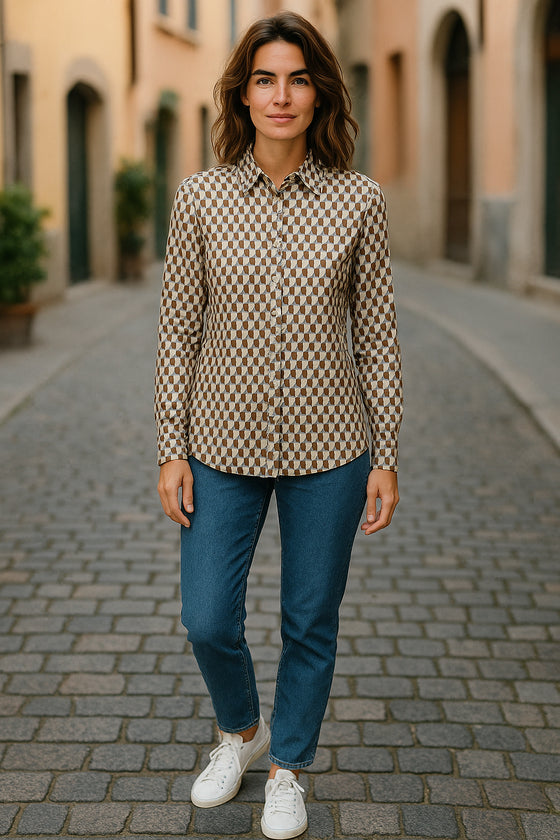 VLT's by Valentina's - 24-634 - Blouse à motifs manches longues de viscose