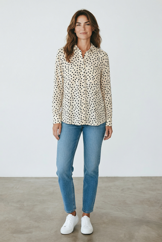 VLT's by Valentina's - 25-130 - Blouse à pois manches longues de viscose