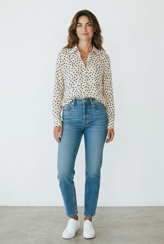VLT's by Valentina's - 25-130 - Blouse à pois manches longues de viscose
