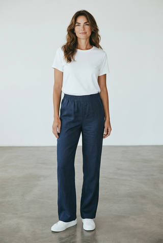 VLT's by Valentina's - 25-41M - Pantalon de lin avec taille élastique