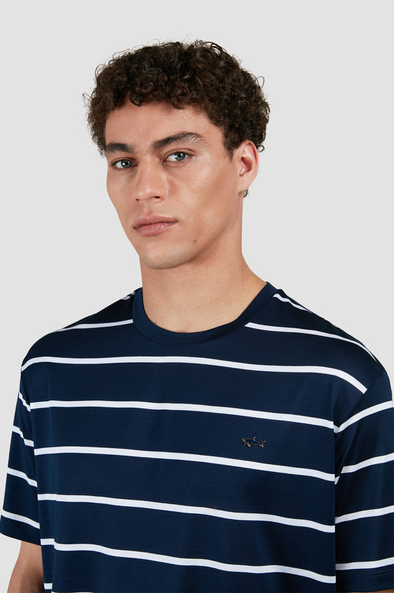 Paul & Shark - Short-sleeved striped mercerized cotton T-shirt