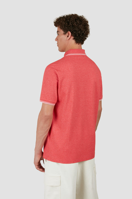 Paul & Shark - Short-sleeved cotton pique polo shirt with striped collar