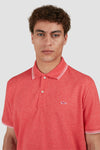 Paul & Shark - Short-sleeved cotton pique polo shirt with striped collar