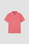 Paul & Shark - Short-sleeved cotton pique polo shirt with striped collar