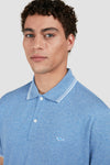 Paul & Shark - Short-sleeved cotton pique polo shirt with striped collar