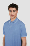 Paul & Shark - Short-sleeved cotton pique polo shirt with striped collar