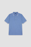 Paul & Shark - Short-sleeved cotton pique polo shirt with striped collar